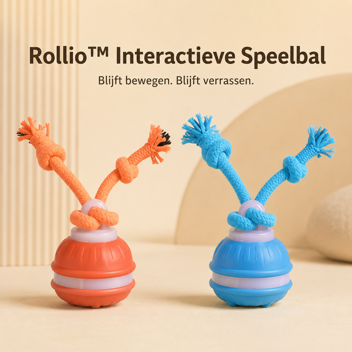 Rollio Interactieve Speelbal in oranje en blauw