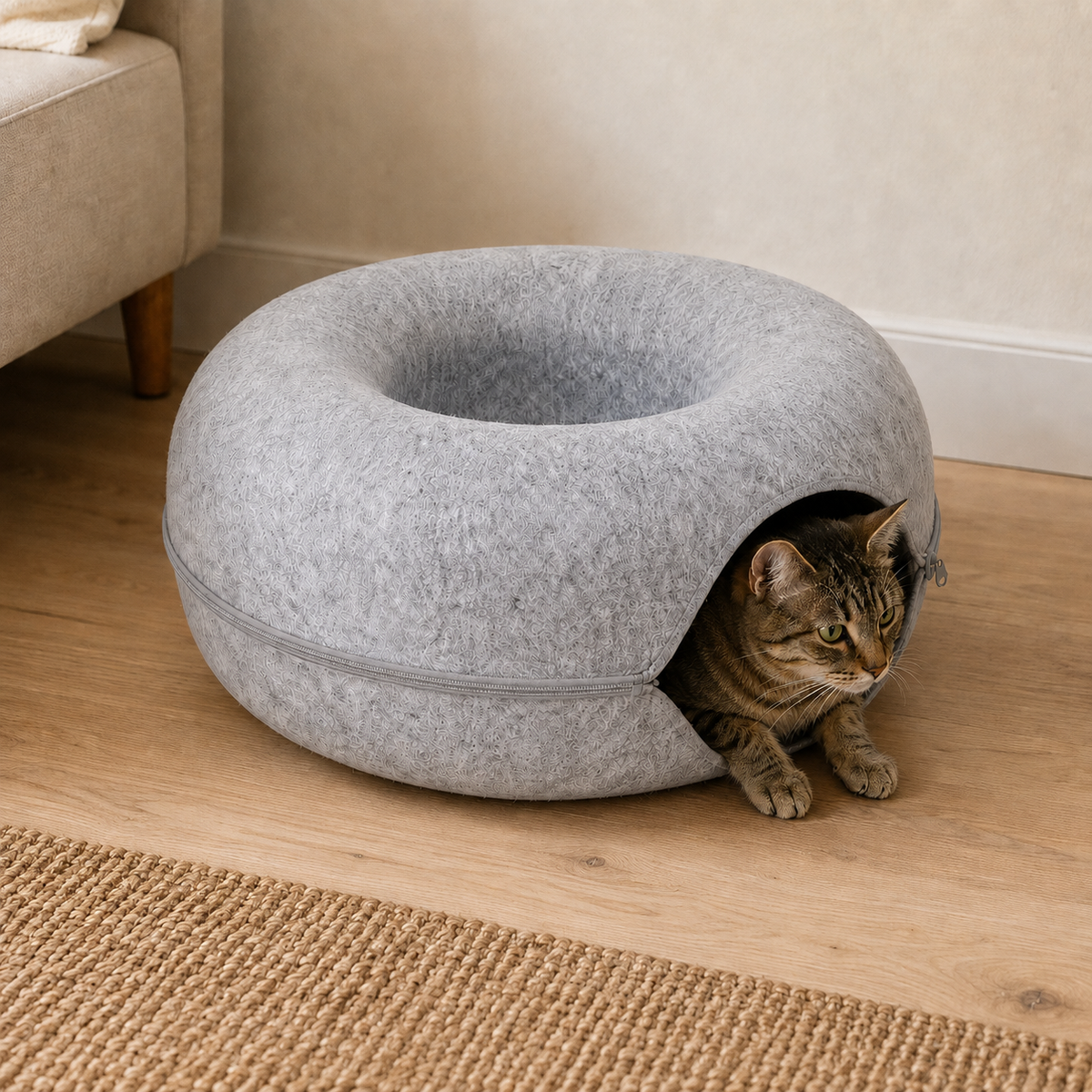 Purrnest™ || Donut Tunnel & Slaapplek Voor Je Kat