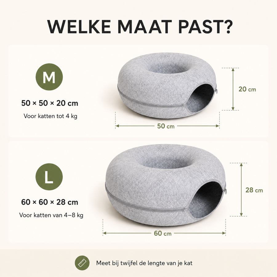Purrnest™ || Donut Tunnel & Slaapplek Voor Je Kat