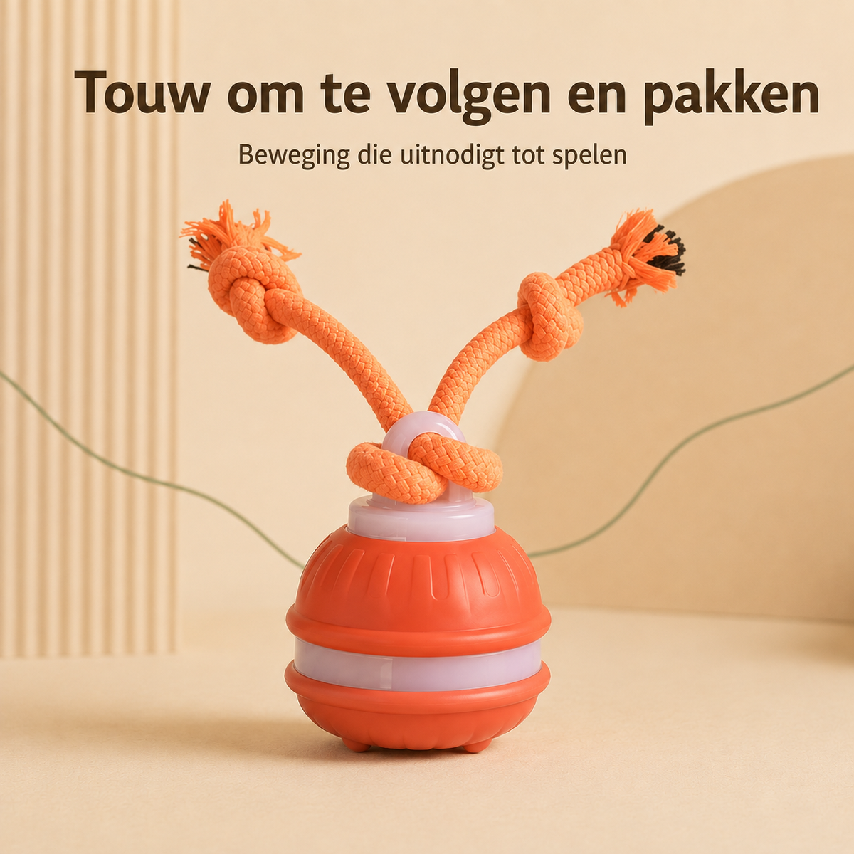 Rollio oranje met touwarmen om te volgen en pakken