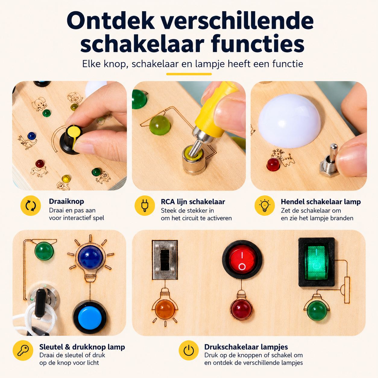 Houten Activiteitenbord incl. LED verlichting
