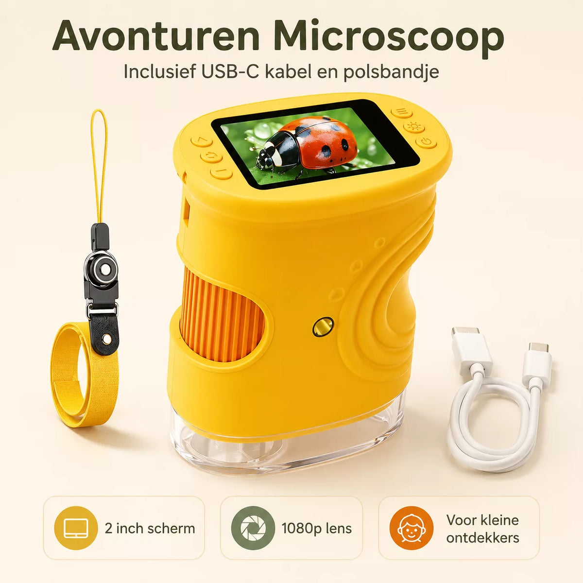 Avonturen Microscoop - inclusief USB-C kabel en polsbandje