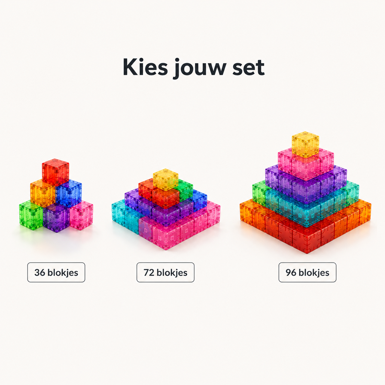 Magnetische Transparante Bouwblokjes | Kleurrijk Bouwen