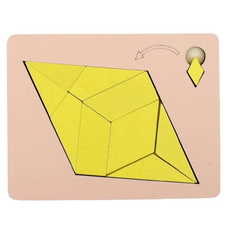 Houten tangram puzzel met geometrische vormen - foto 9