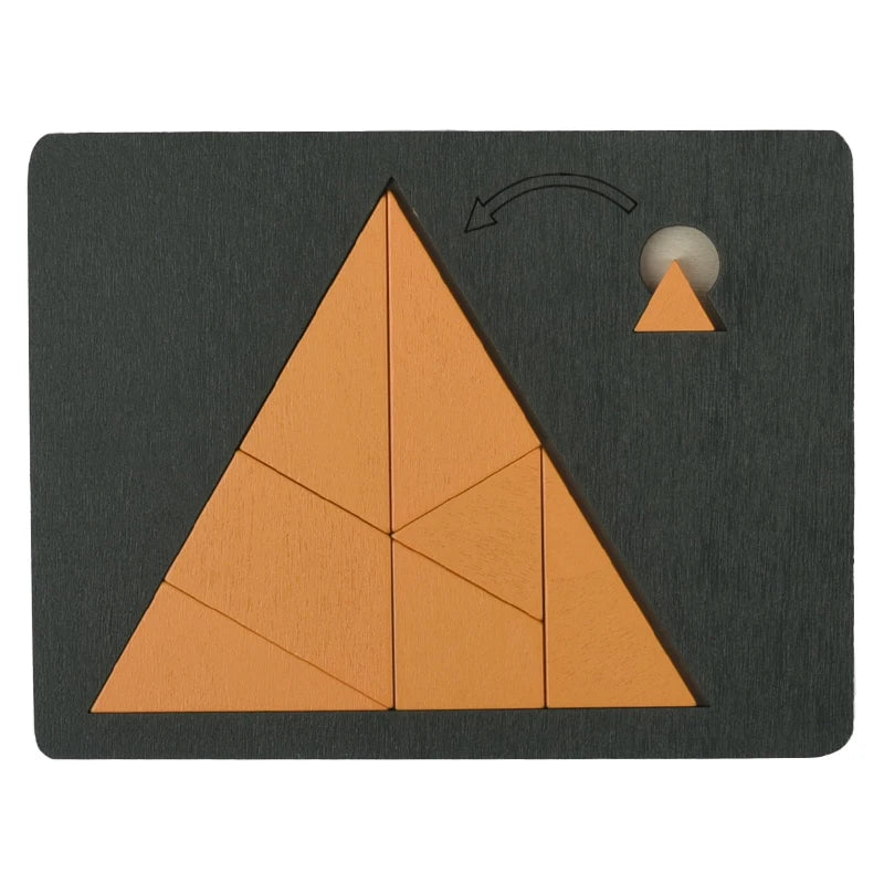 Houten tangram puzzel met geometrische vormen - foto 6