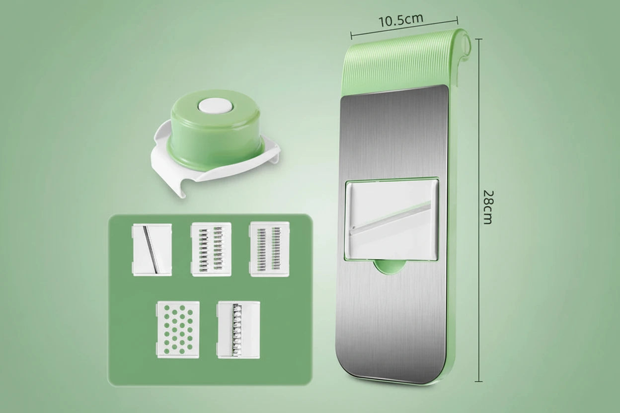 Onderdelen van groente en fruitsnijder eenvoudig los te maken voor reiniging