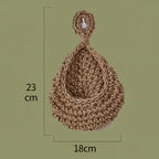 Handgeweven Wandorganizer van Henneptouw || Natuurlijke Opbergzak voor Groenten, Fruit & Planten