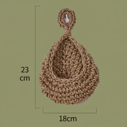 Handgeweven Wandorganizer van Henneptouw || Natuurlijke Opbergzak voor Groenten, Fruit & Planten