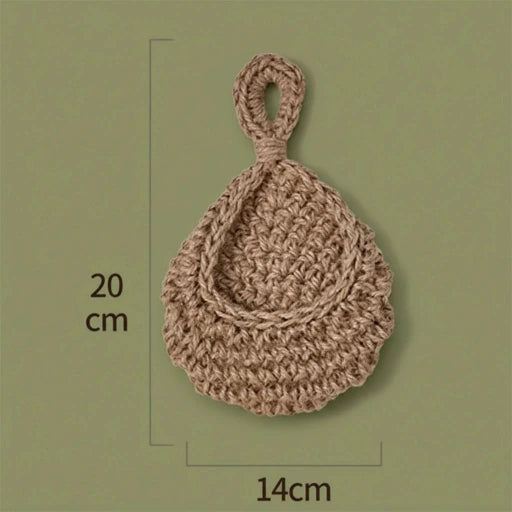 Handgeweven Wandorganizer van Henneptouw || Natuurlijke Opbergzak voor Groenten, Fruit & Planten