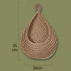 Handgeweven Wandorganizer van Henneptouw || Natuurlijke Opbergzak voor Groenten, Fruit & Planten