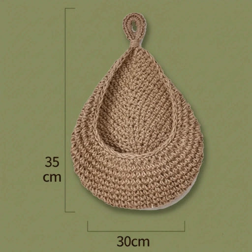 Handgeweven Wandorganizer van Henneptouw || Natuurlijke Opbergzak voor Groenten, Fruit & Planten