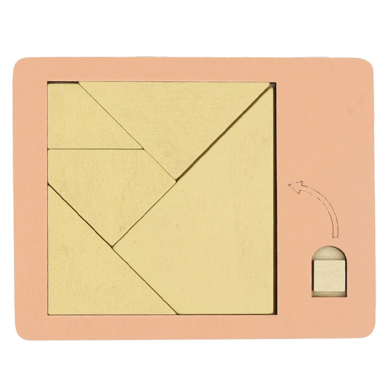 Houten tangram puzzel met geometrische vormen - foto 3