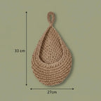 Handgeweven Wandorganizer van Henneptouw || Natuurlijke Opbergzak voor Groenten, Fruit & Planten