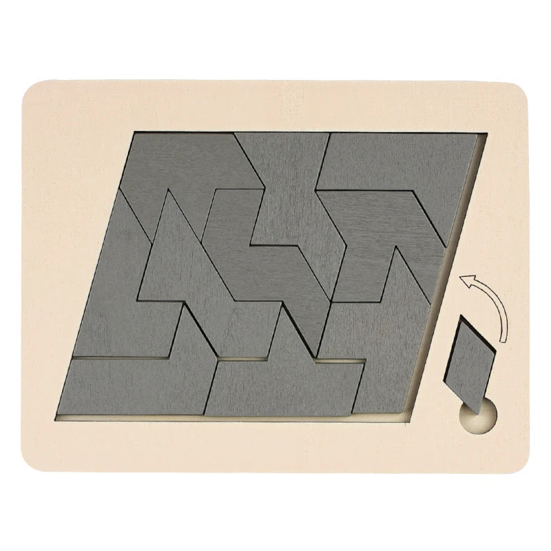 Houten tangram puzzel met geometrische vormen - foto 7