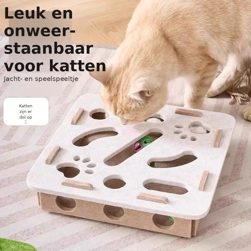 Puzzova Kattenpuzzel - Bovenaanzicht met verborgen vakjes voor traktaties