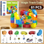 Magnetische baan set met 81 onderdelen voor uitgebreid bouwen en spelen