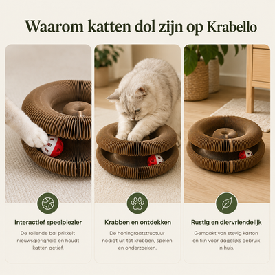 Krabello™ Kattenspeelgoed || Opvouwbare Speelring Met Rollende Bal
