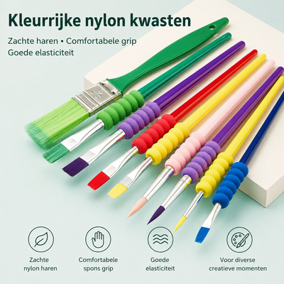 Kinderkwasten voor waterverf en acrylverf
