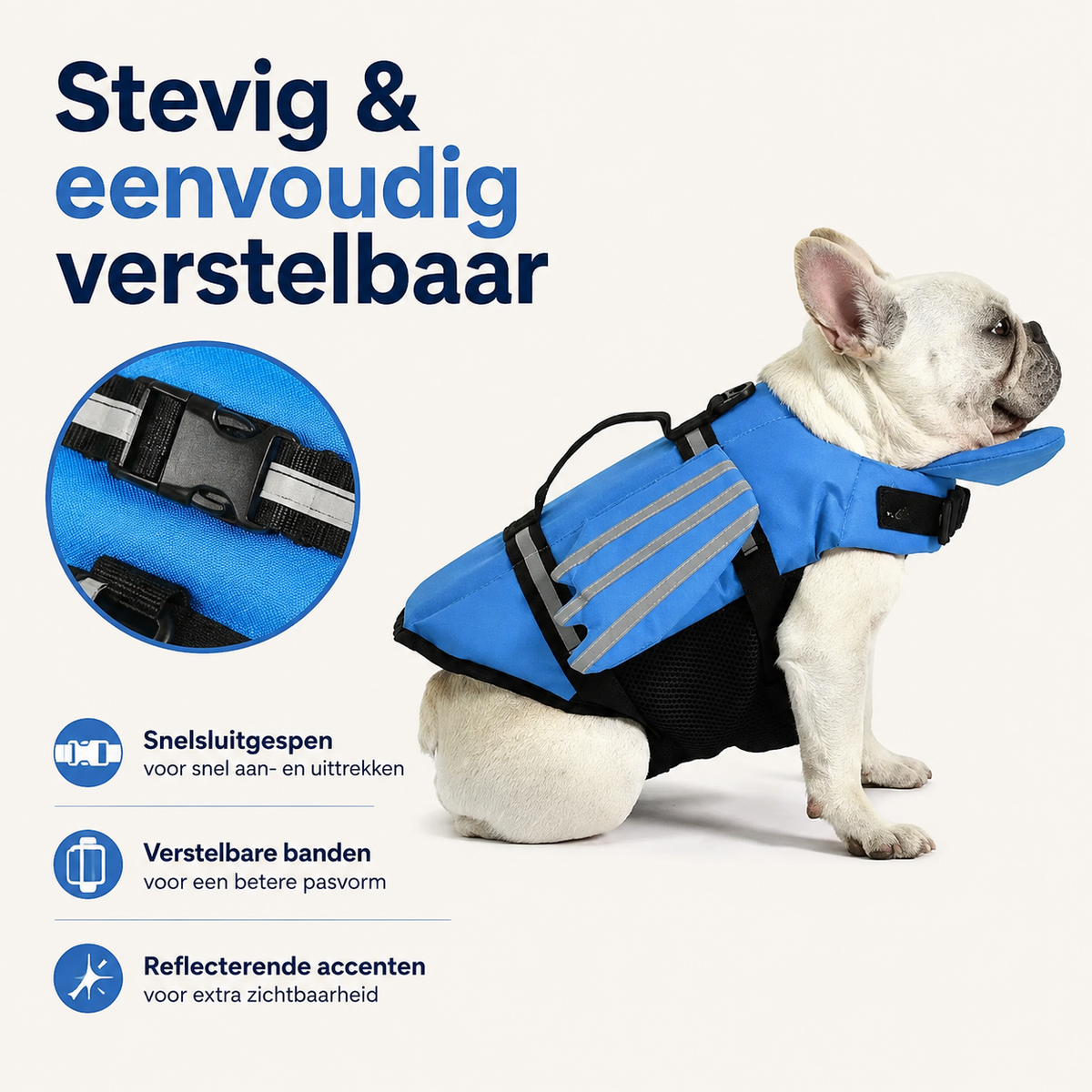 Verstelbare snelsluitgespen van het hondenzwemvest